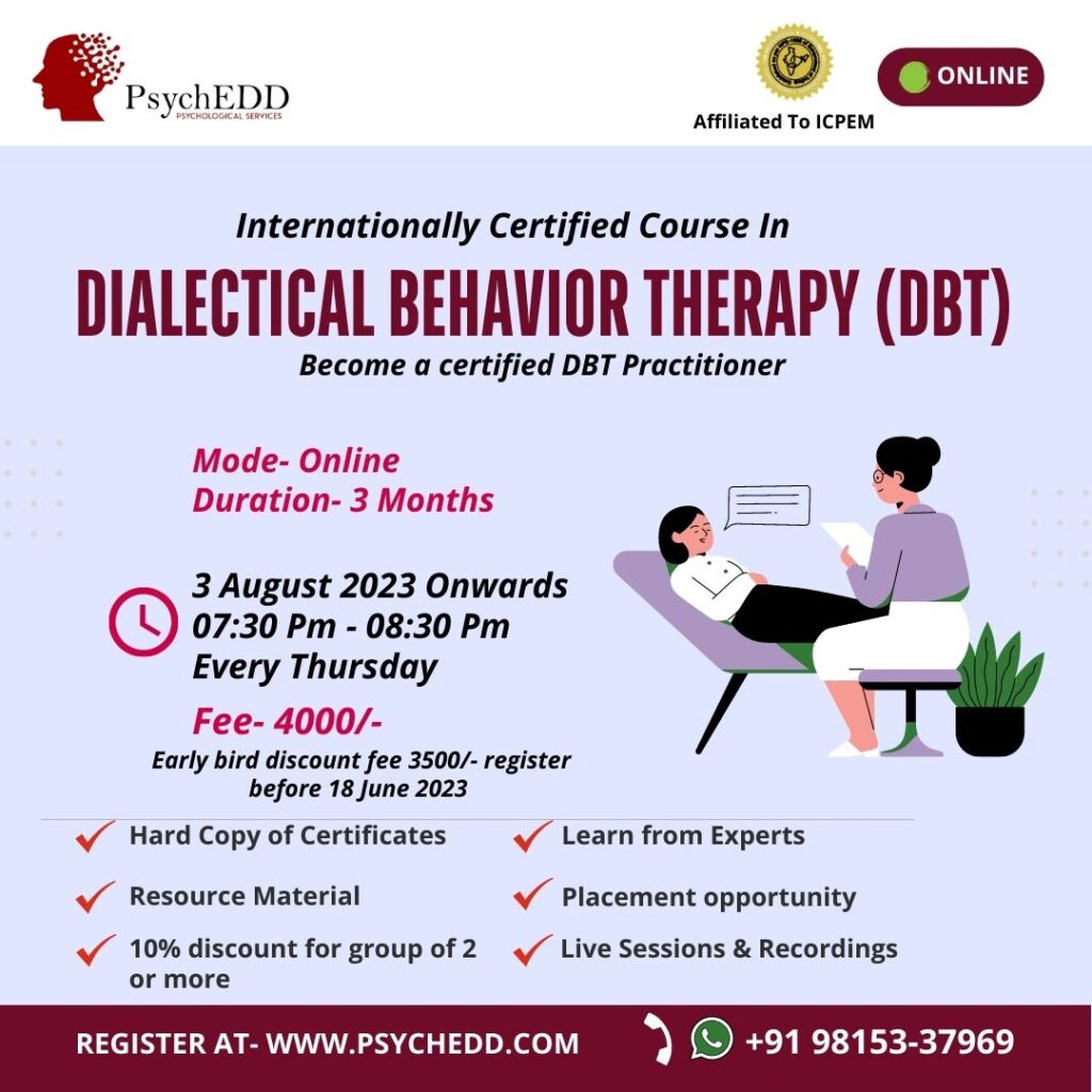 Certificate Course On Dialectical Behavior Therapy (DBT) - PsychEDD